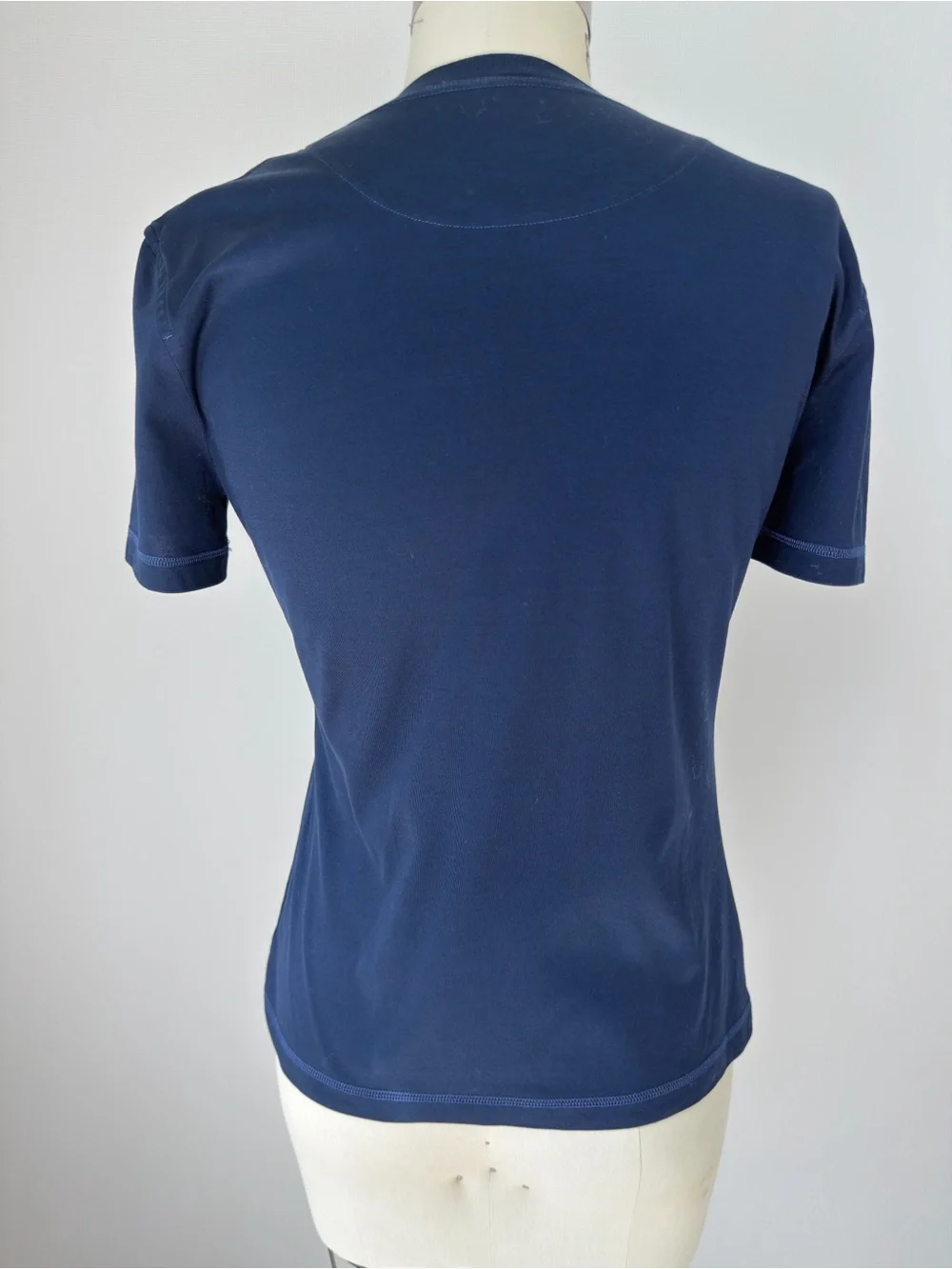 Hermes Women's Navy Blue & White  Short Sleeve TShirt Top Size 38 ( US 4 )